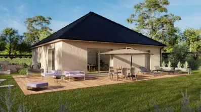Image du modèle de maison Maison_CAMELIA-3CH+-AG- JARDIN- BLANC