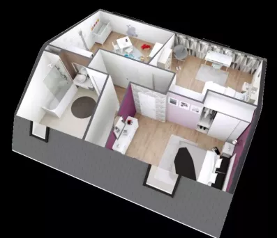 Image du modèle de maison Coralia 4ch SG axo Etage