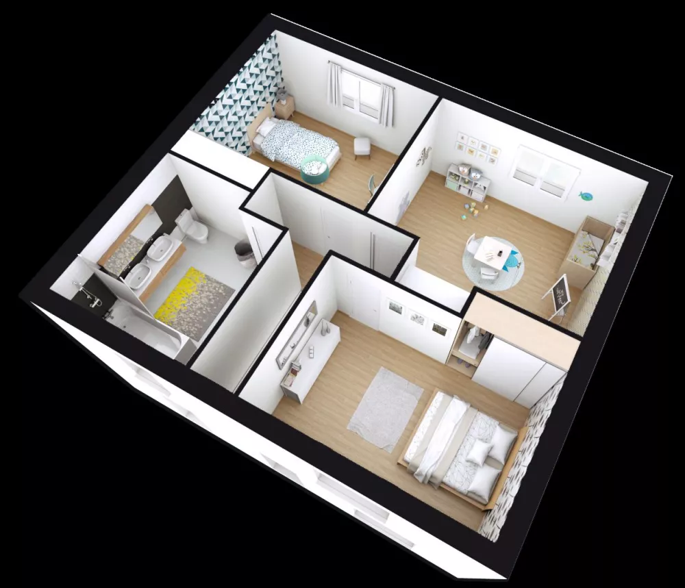 Image du modèle de maison ROSALIA_4CH_SG_AXO R+1