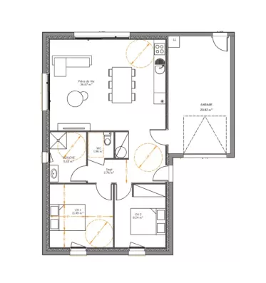 Image du modèle de maison Vue en plan Hélicé PMR