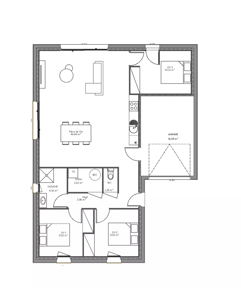 Image du modèle de maison Vue en plan ganymède