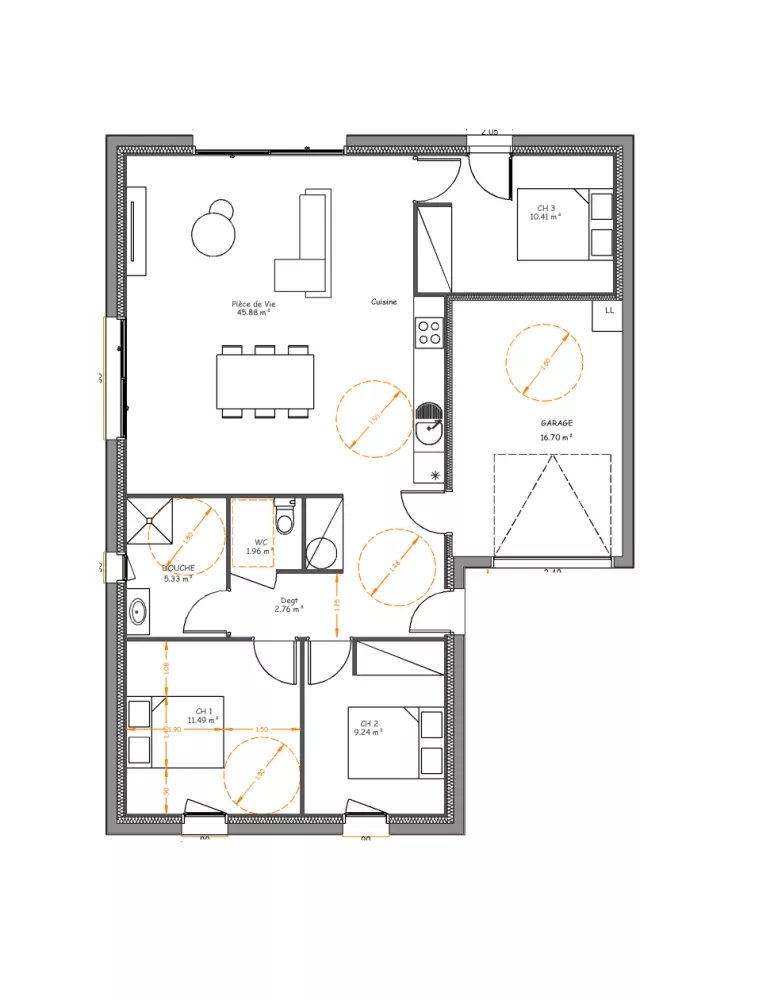 Image du modèle de maison Vue en plan ganymèdePMR