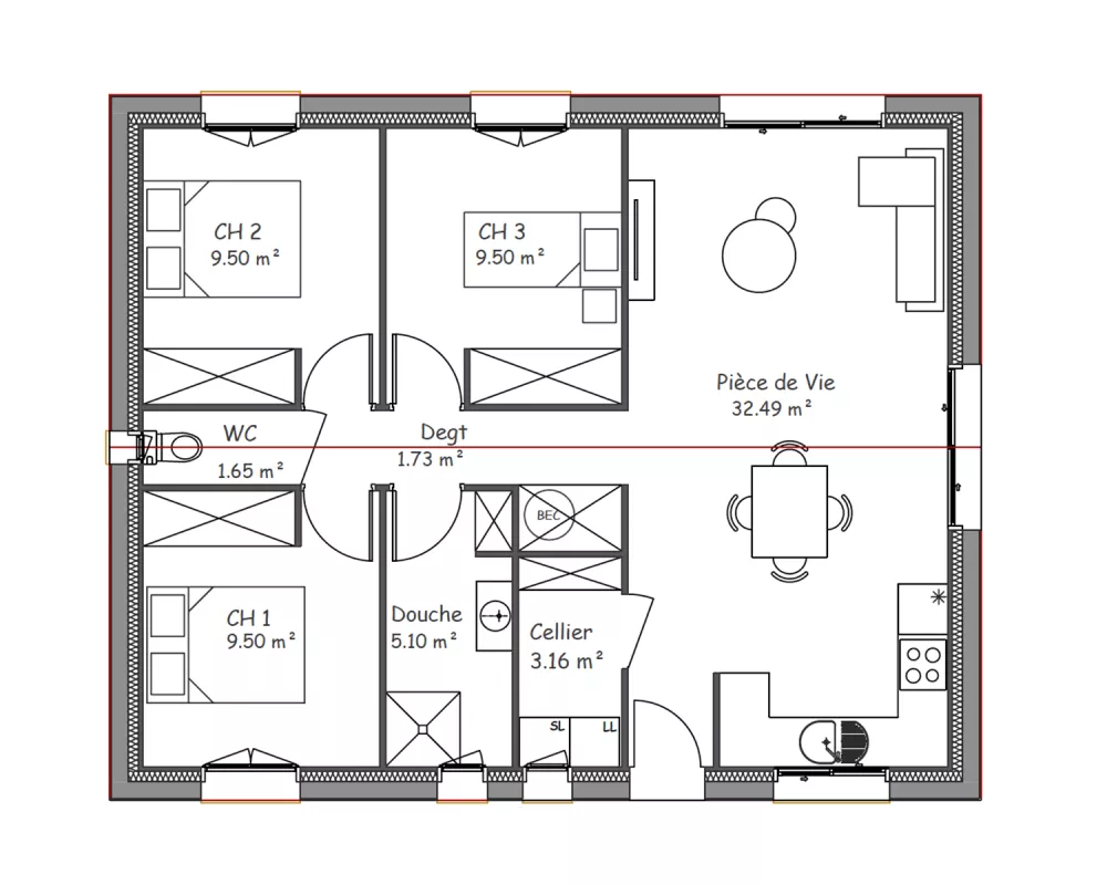 Image du modèle de maison RDC