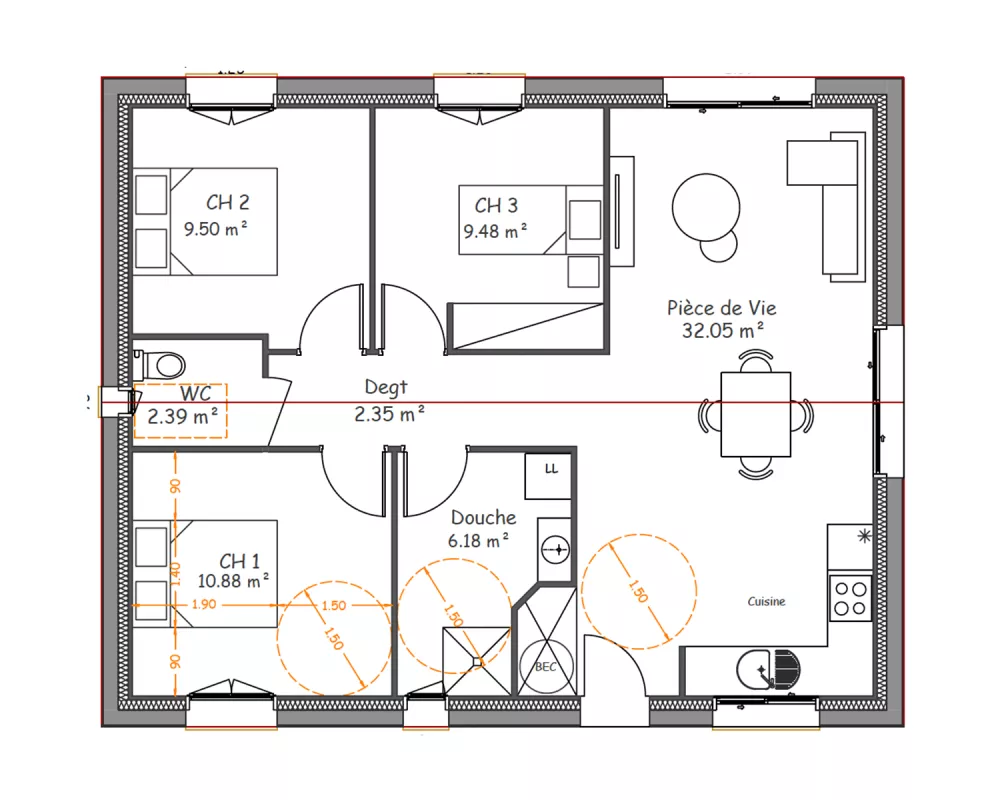 Image du modèle de maison RDC-PMR