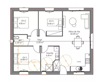 Image du modèle de maison RDC-PMR