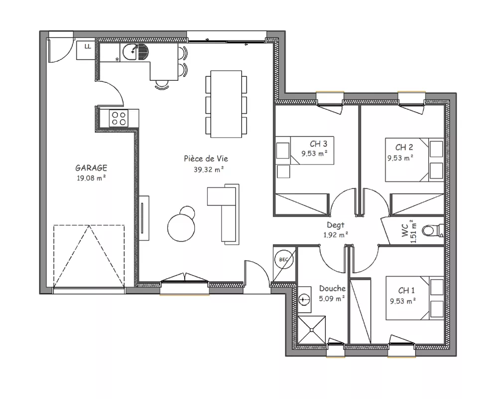 Image du modèle de maison RDC