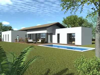 Image du modèle de maison Longère tuiles et toit plat