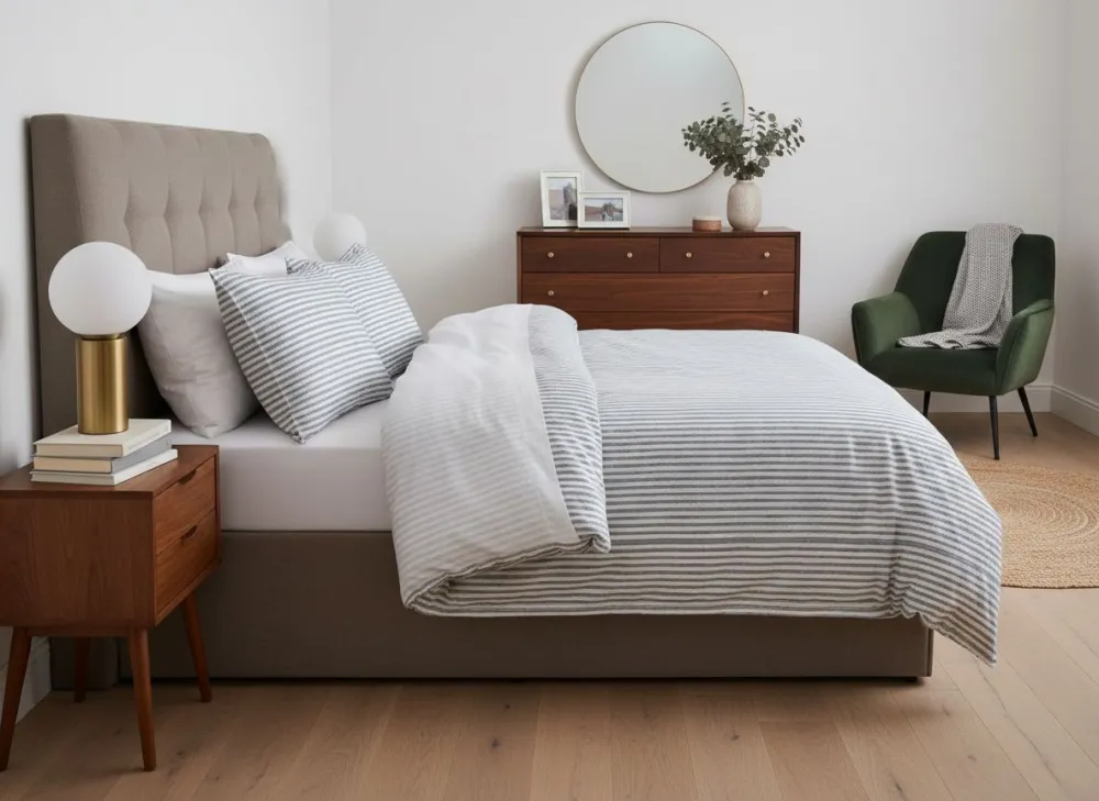 Image du modèle de maison Firefly_Gemini Flash_Genere une chambre de maison rangé vu sur le lit on doit pas voir les fenetre 624480