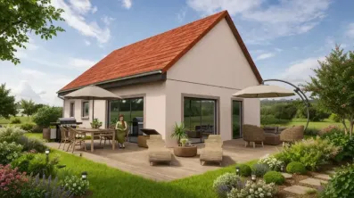 Image du modèle de maison RAKOTOARIVELO_VUE 2_tuiles rouge menuiseries anthracite