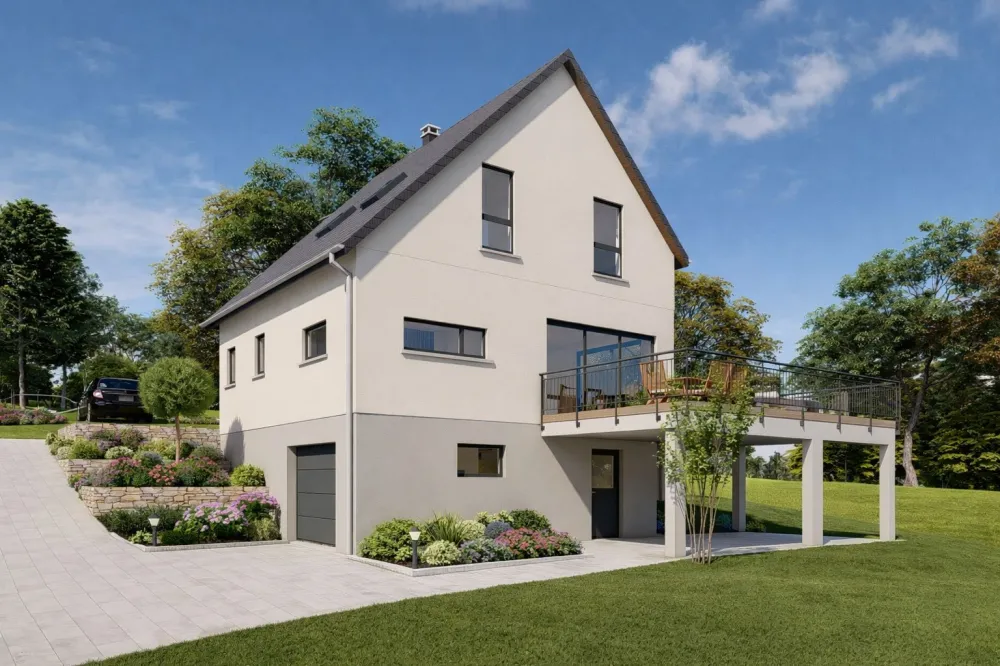 Image du modèle de maison FRITSCH & DEMIR 3 tuiles ardoise