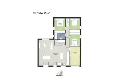 Image du modèle de maison MODELE ID FLOW 95 3ch - 2024 -  plan
