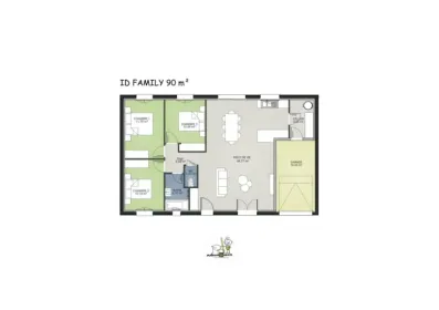 Image du modèle de maison MODELE ID FAMILY 90 3ch - 2024 -  plan