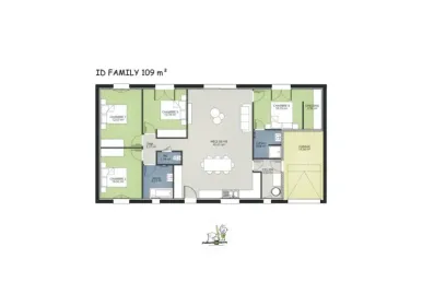 Image du modèle de maison MODELE ID FAMILY 109 4ch - 2024 -  plan