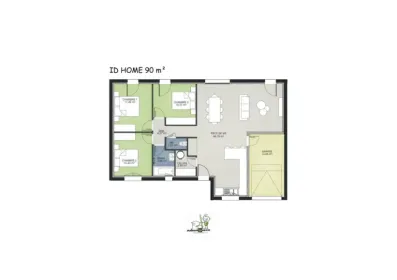 Image du modèle de maison MODELE ID HOME 90 3ch - 2024 -  plan
