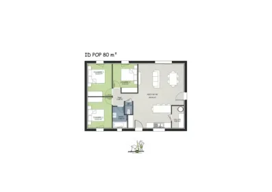 Image du modèle de maison MODELE ID POP 80 3ch - 2024 -  plan