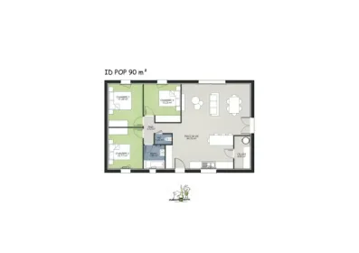 Image du modèle de maison MODELE ID POP 90 3ch - 2024 -  plan