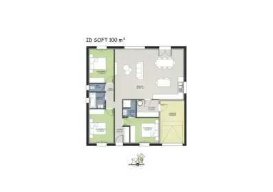 Image du modèle de maison MODELE ID SOFT 100 3ch - 2024 -  plan