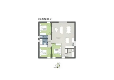 Image du modèle de maison MODELE ID ZEN 88 3ch - 2024 -  plan