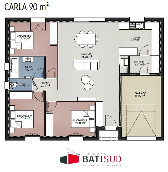 Image du modèle de maison CARLA 90 PLAN