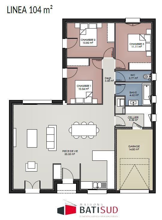 Image du modèle de maison LINEA 104 PLAN