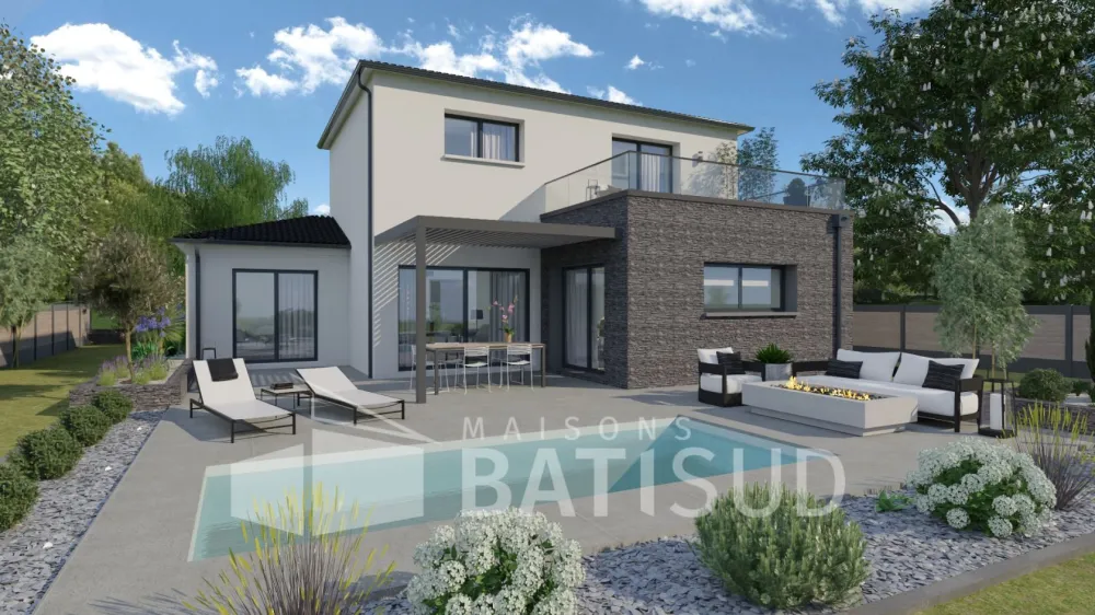 Image du modèle de maison maisons-bati-sud-modele-maeva-gris-2