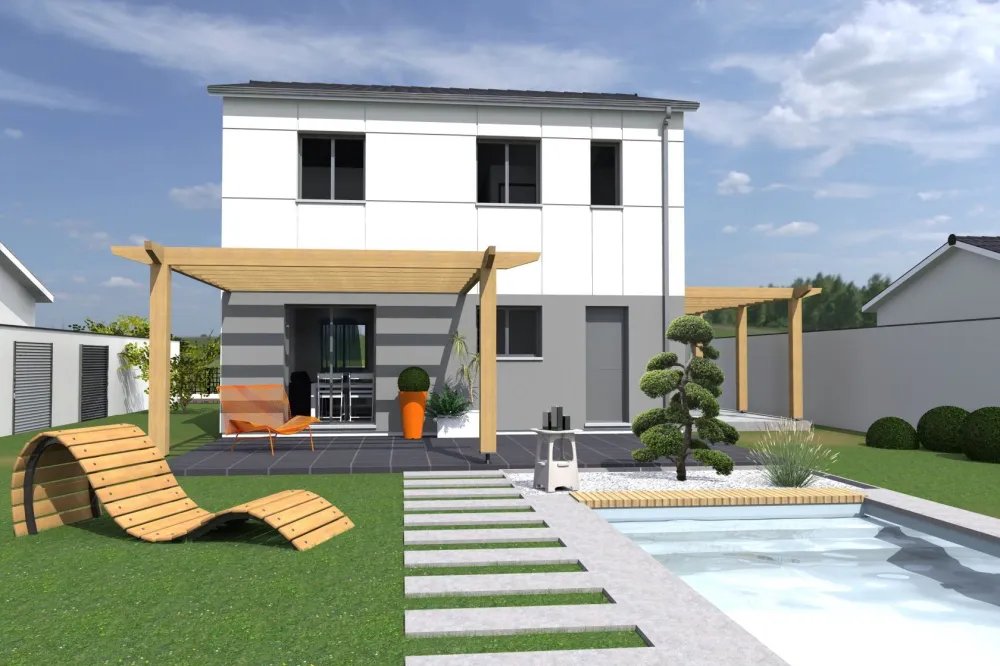 Image du modèle de maison city V2 vue arriere