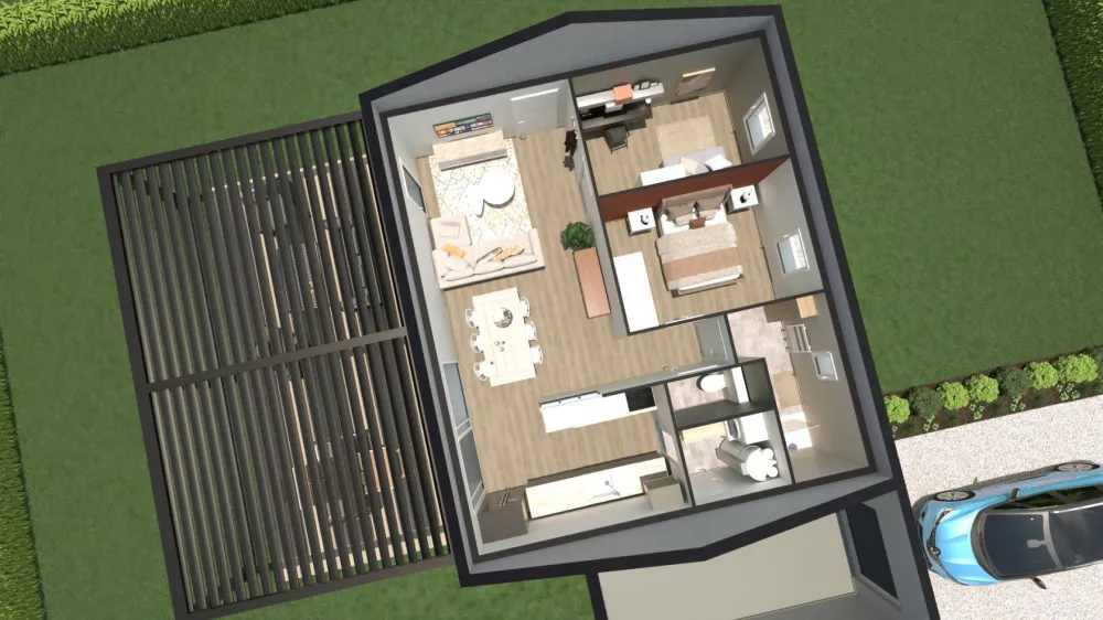 Image du modèle de maison 60 garage dessus