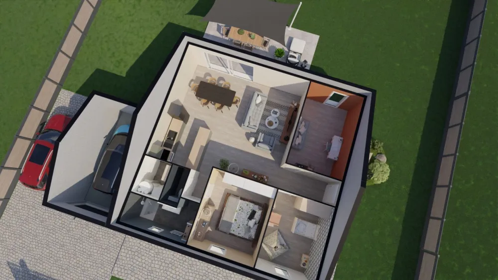 Image du modèle de maison 90 garage dessus