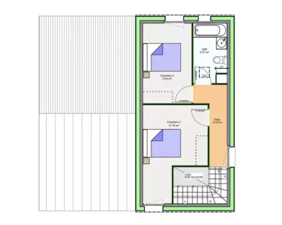 Image du modèle de maison PLAN ETAGE D - OPTIMA 110 CLASSSIQUE - sans cotes