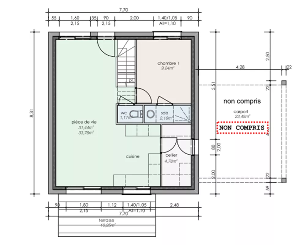 Image du modèle de maison PLANS RDC DUBREUIL