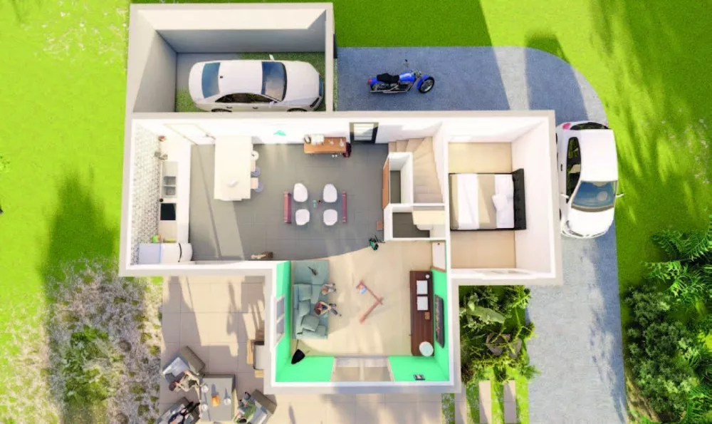 Image du modèle de maison Collybie 90m² VF plan 3d