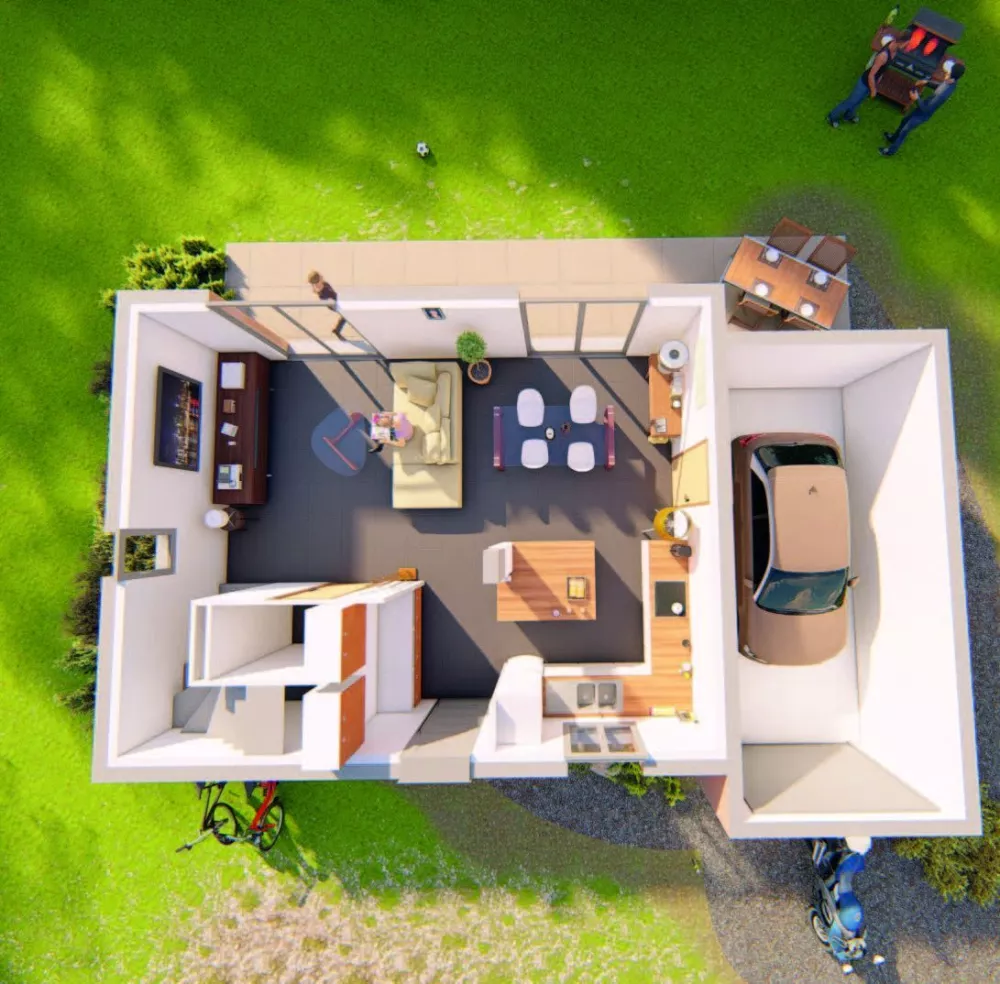 Image du modèle de maison Discine 90m² plan 3d