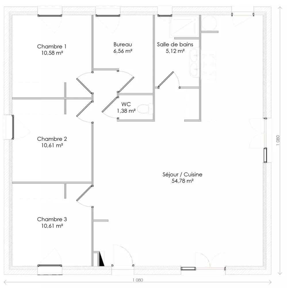 Image du modèle de maison plan-Chantal-b-1.100
