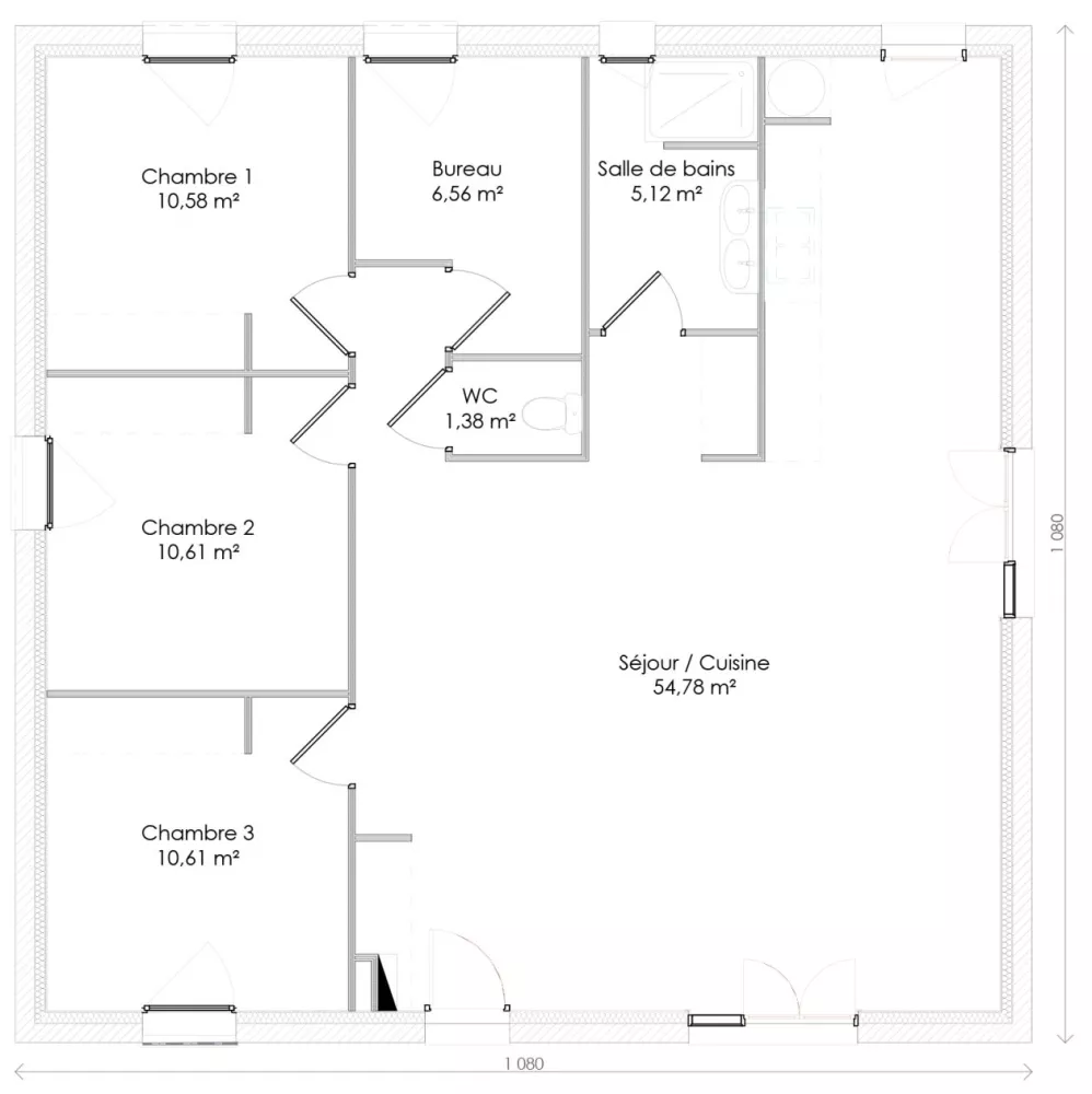 Image du modèle de maison plan-Chantal-b-1.100