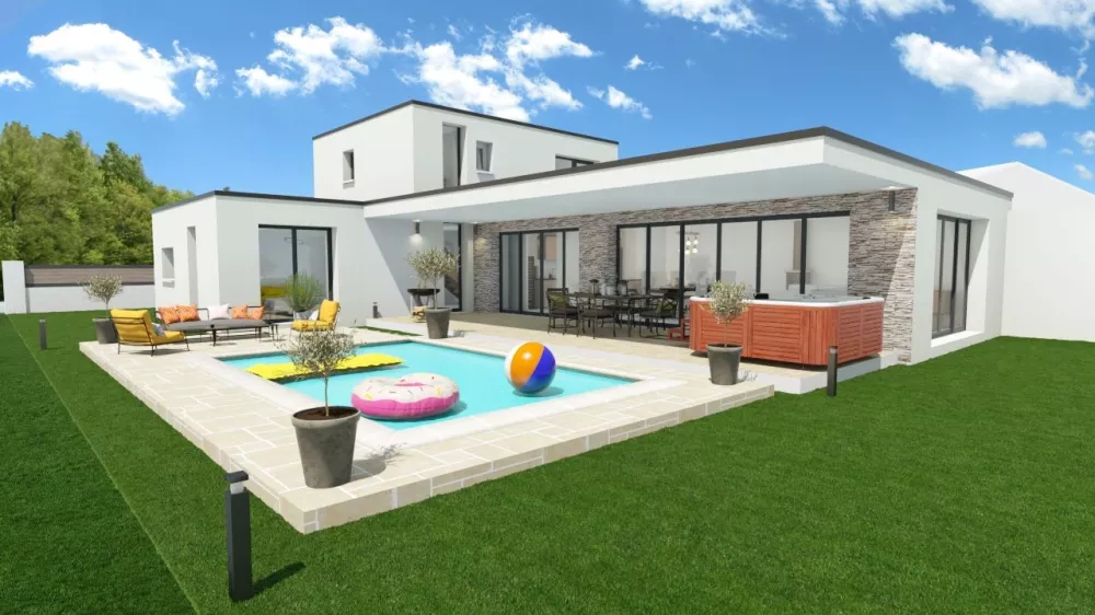 Image du modèle de maison toit plat