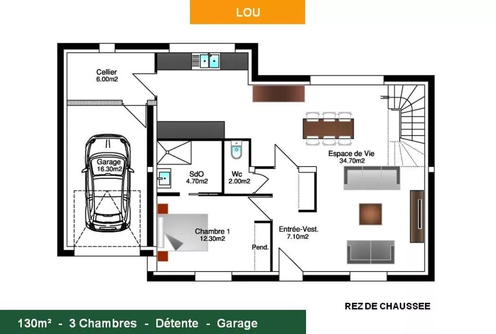 Image du modèle de maison LOU_plan RCH 130