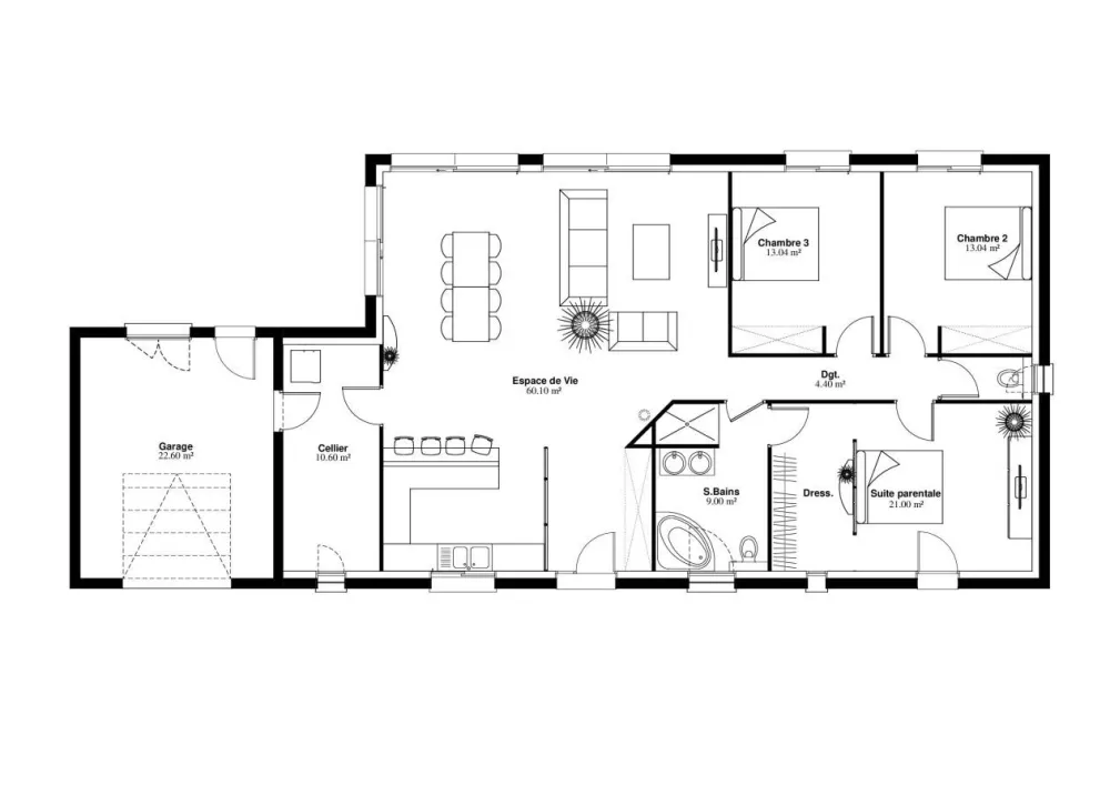 Image du modèle de maison V.2 - 133- 3ch