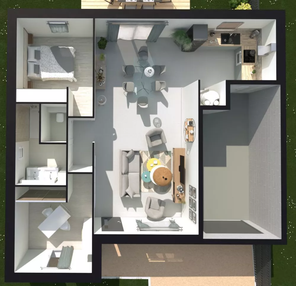 Image du modèle de maison Vue de dessus 3d