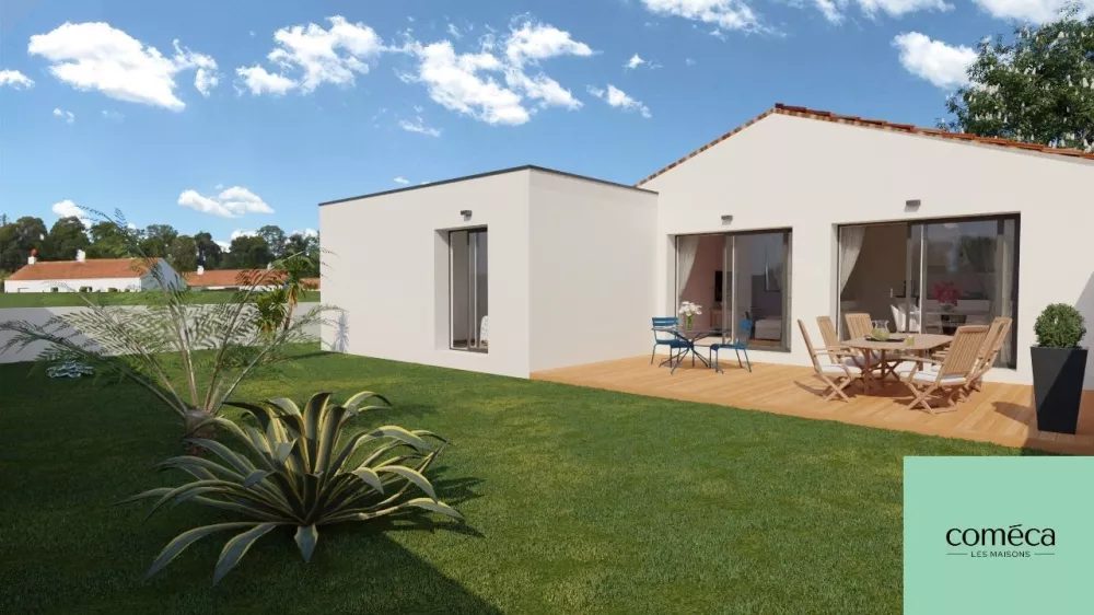 Image du modèle de maison visuel arrière avec logo lot 5 Malika