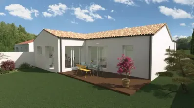 Image du modèle de maison lot 2 terrain Malika arrière terrasse