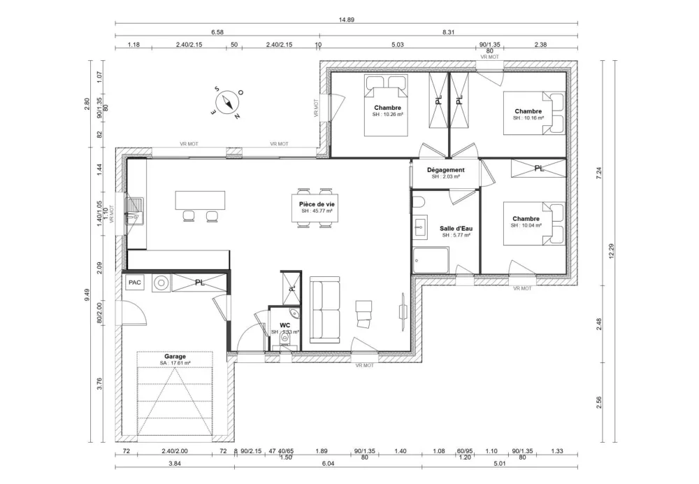 Image du modèle de maison Mélanie BRIFFAULT Plan RDC TERRAIN ILE D OLONNE