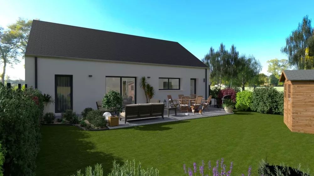Image du modèle de maison photo coté jardin