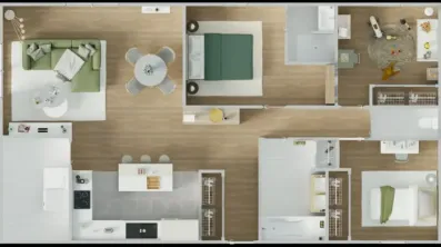 Image du modèle de maison 1vuededessus