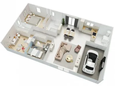 Image du modèle de maison Plan.Paris_maison_3_chambres_avec_garage
