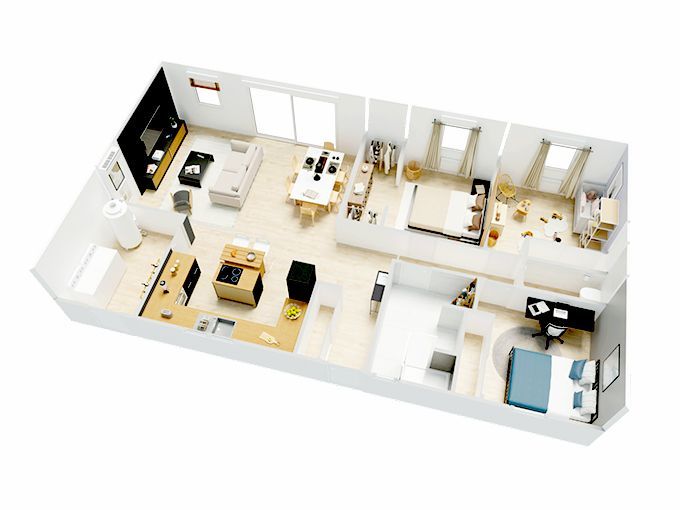 Image du modèle de maison Plan.Oslo_maison_PMR_3_chambres