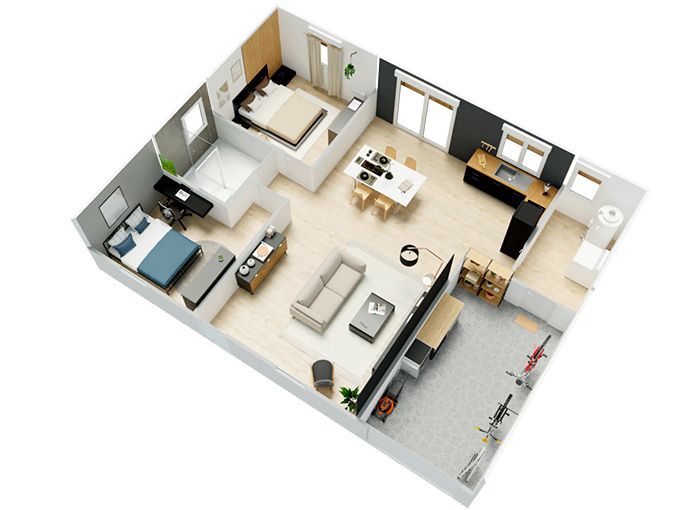Image du modèle de maison Plan.Ankara_maisonPMR_2_chambres
