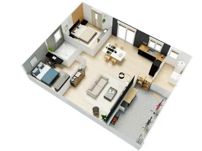 Image du modèle de maison Plan.Ankara_maisonPMR_2_chambres