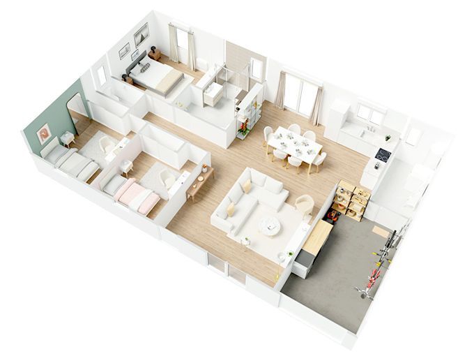 Image du modèle de maison Plan_Maison_PMR_3_chambres_garage_DUBLIN