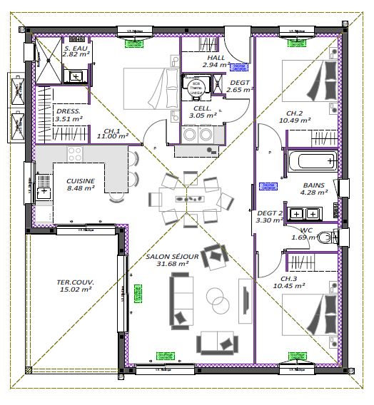 Image du modèle de maison Maison MARLENE plan