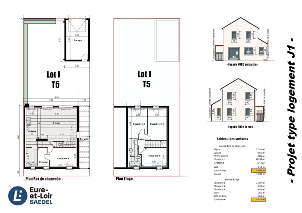 Image du modèle de maison Ilôt J - Fiche Logement type SANS salle d'eau